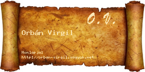 Orbán Virgil névjegykártya